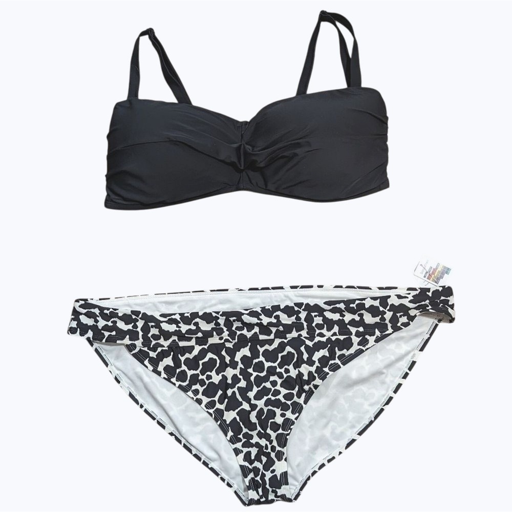 Bikini Swim Suit NEW Plus Size 3X 24w 26w 24 26 Black White Print Swimsuit NWT